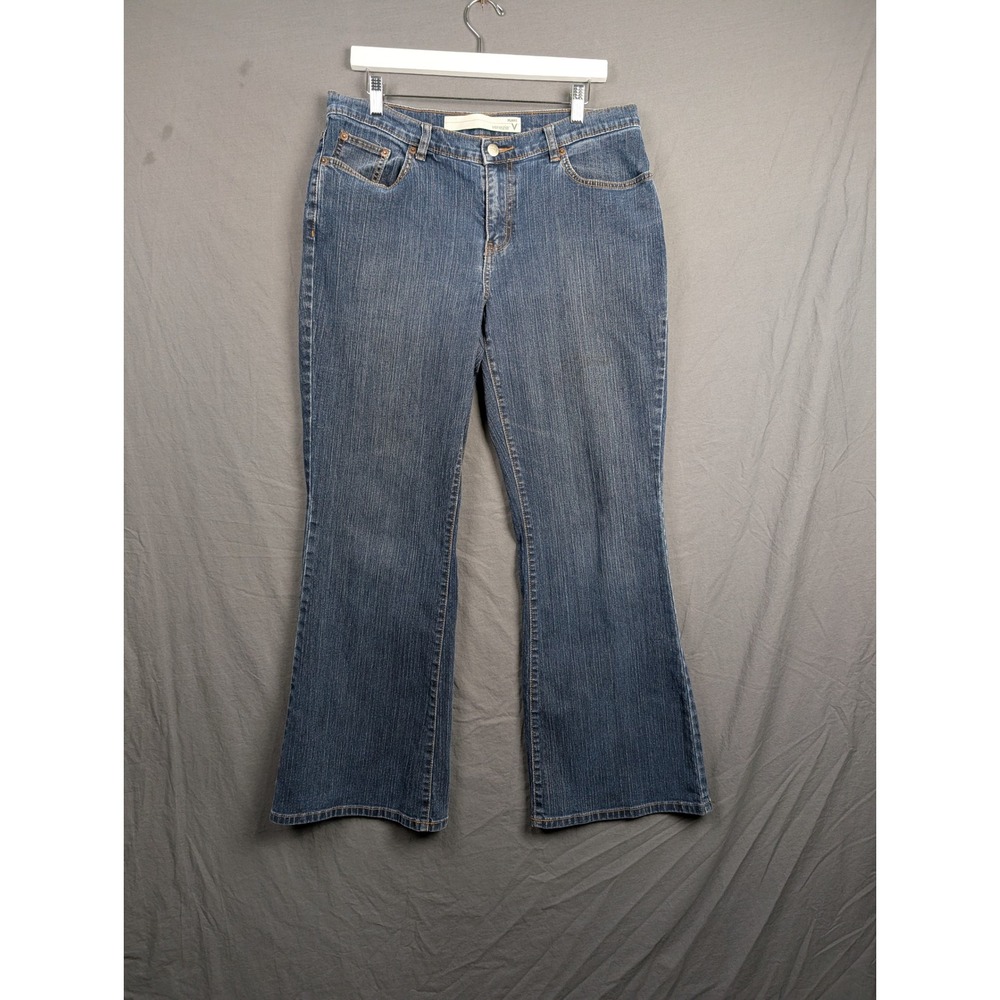Venezia Flare Jeans Womens 14 Average Blue Denim Mid Rise Stretch
